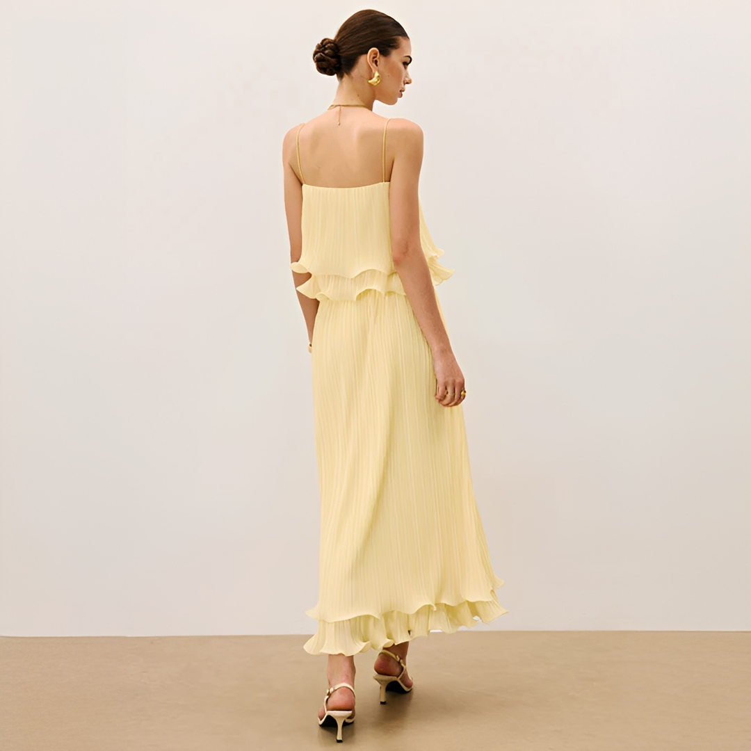 Daphne - Conjunto Elegante de Saia Plissada
