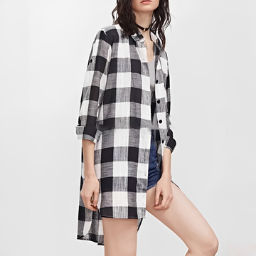 Janis - Camisa Xadrez de Corte Relaxado