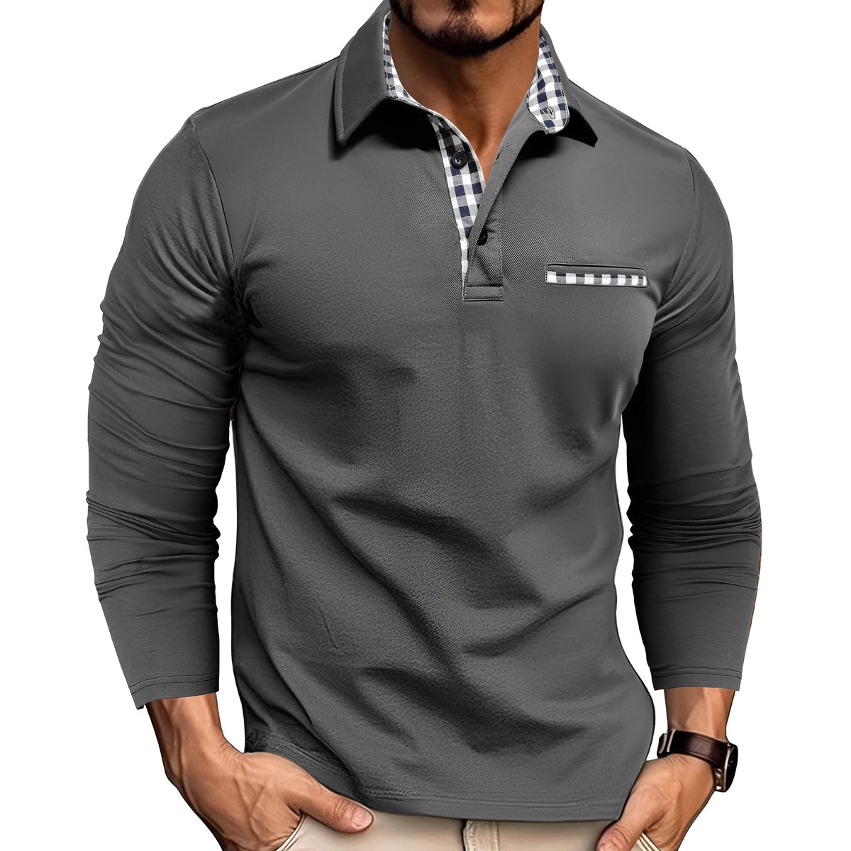 Charel - Camiseta de manga longa robusta
