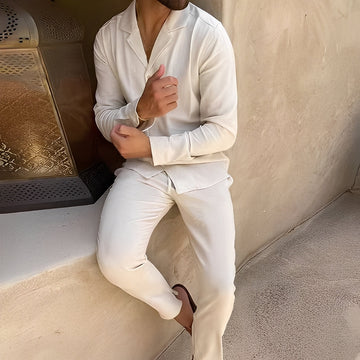 Hadrien - Conjunto de Camisa de Manga Longa e Calça para Homens