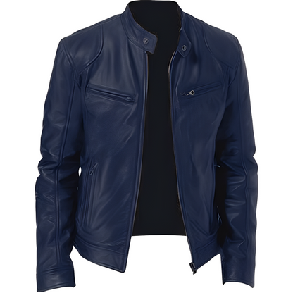 Crawford - Casual, fitted cut leather jacket for men