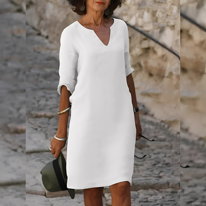 Guilaine - Vestido elegante com decote em V para mulheres