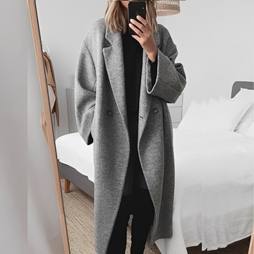 Marjolaine - Elegante casaco oversize abotoado para mulher