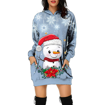 Georgia - Vestido de Natal estiloso com capuz para mulheres