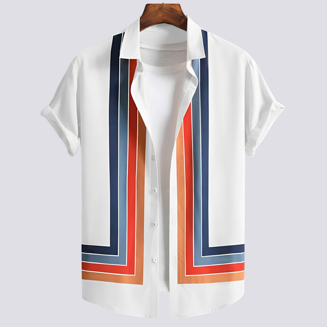 Shawn - Camisa clássica estampada para homens