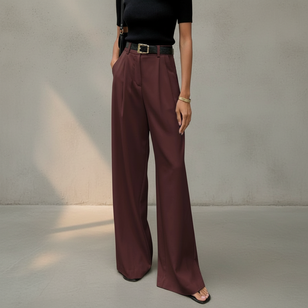 Marlene - Calça elegante de perna larga
