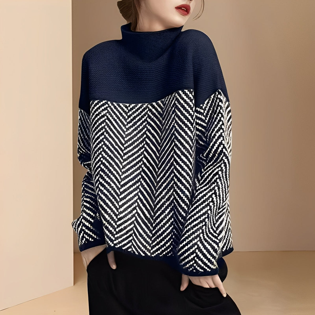Maryann - Suéter de gola alta elegante e macio