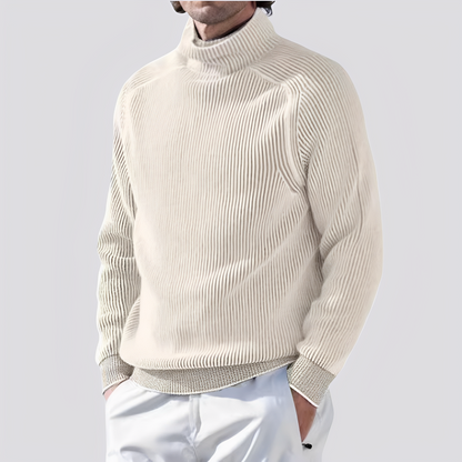 Zack - Warm Knitted Sweater with Ribbed Pattern for Men