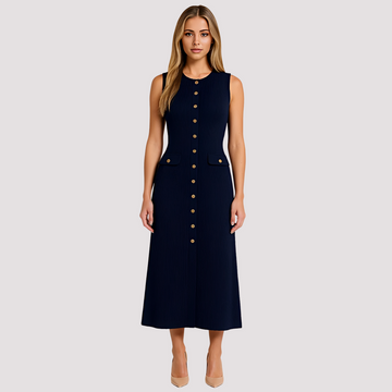 Jorja - Vestido Midi Elegante com Botões