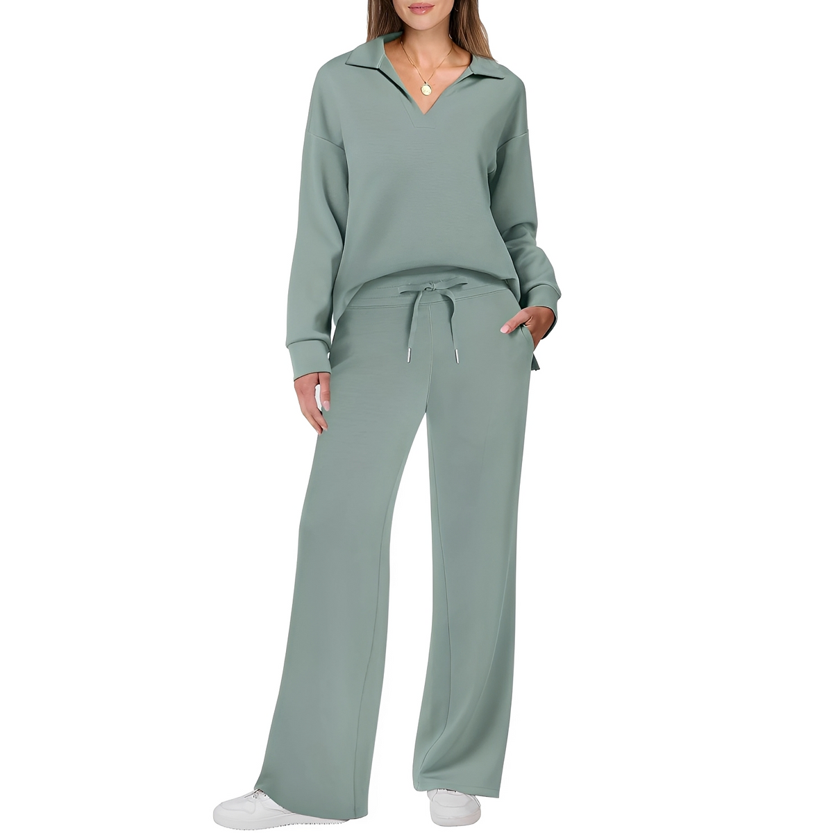 Justina - Conjunto Casual de Suéter e Calças para Mulheres