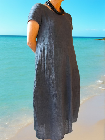 Allie - Vestido casual e solto de manga curta para mulheres