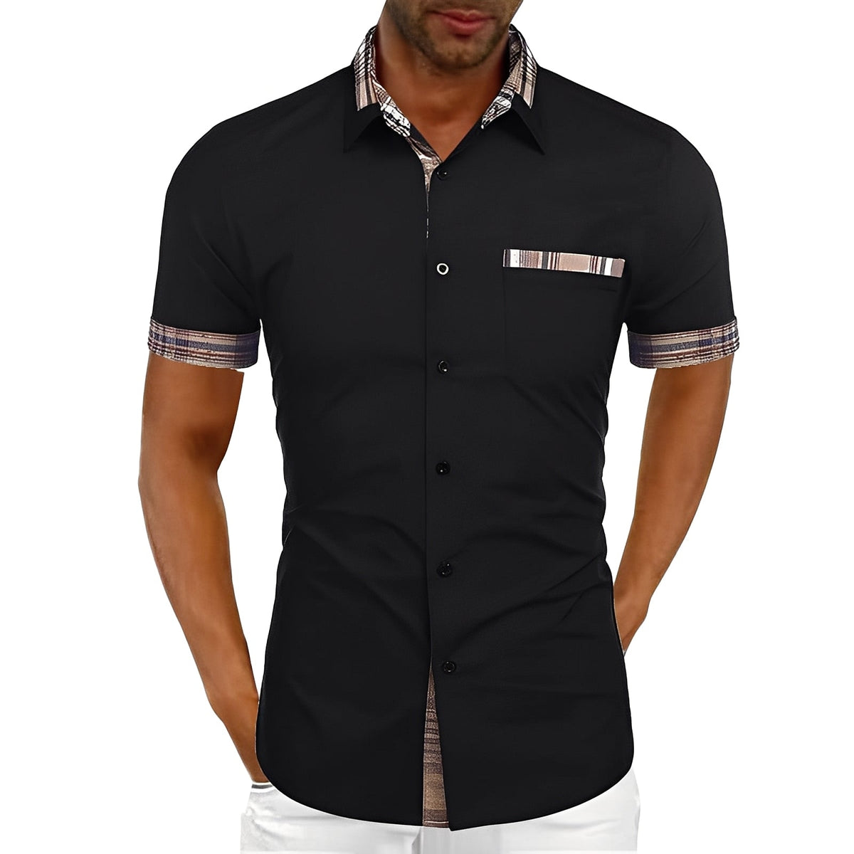 Marvin - Camisa Casual de Manga Curta para Homens