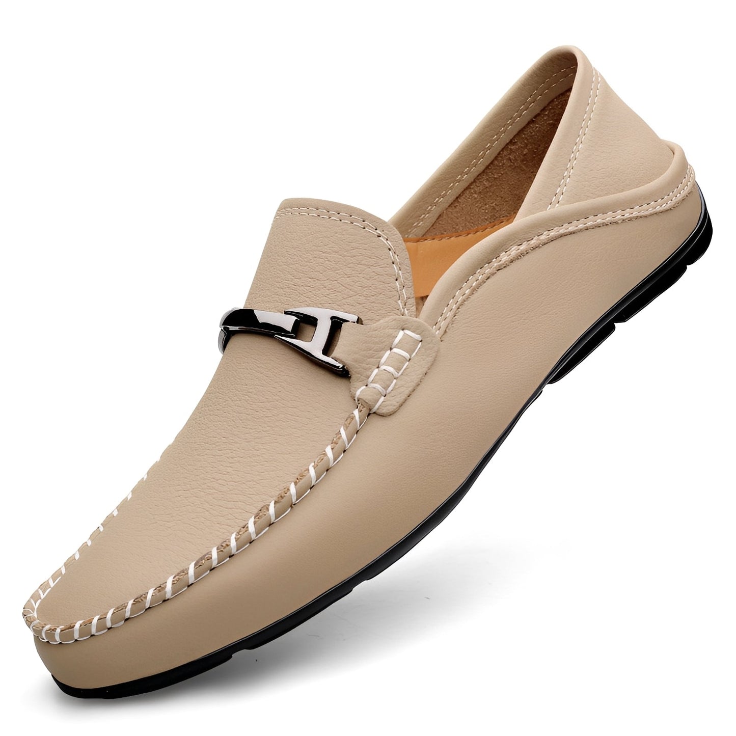 Ronald - Casual, elegant leather slip-on shoes for men