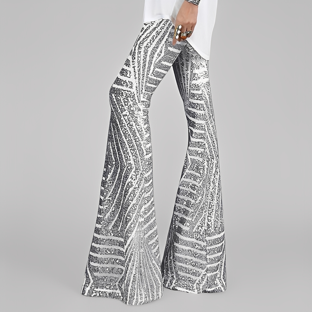 Aaralyn - Calças boca de sino fashion para mulheres