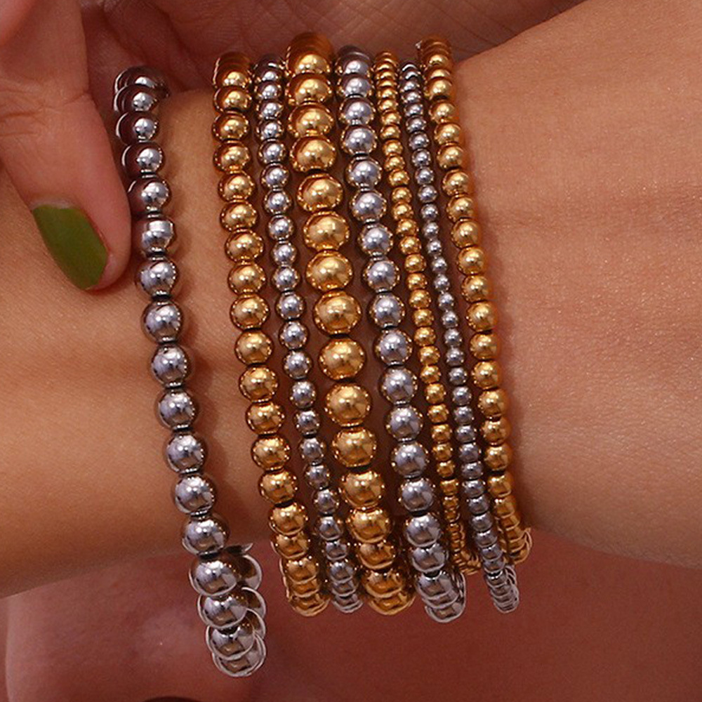 Crea - Bracelete de moda empilhável metálico dourado (4mm)
