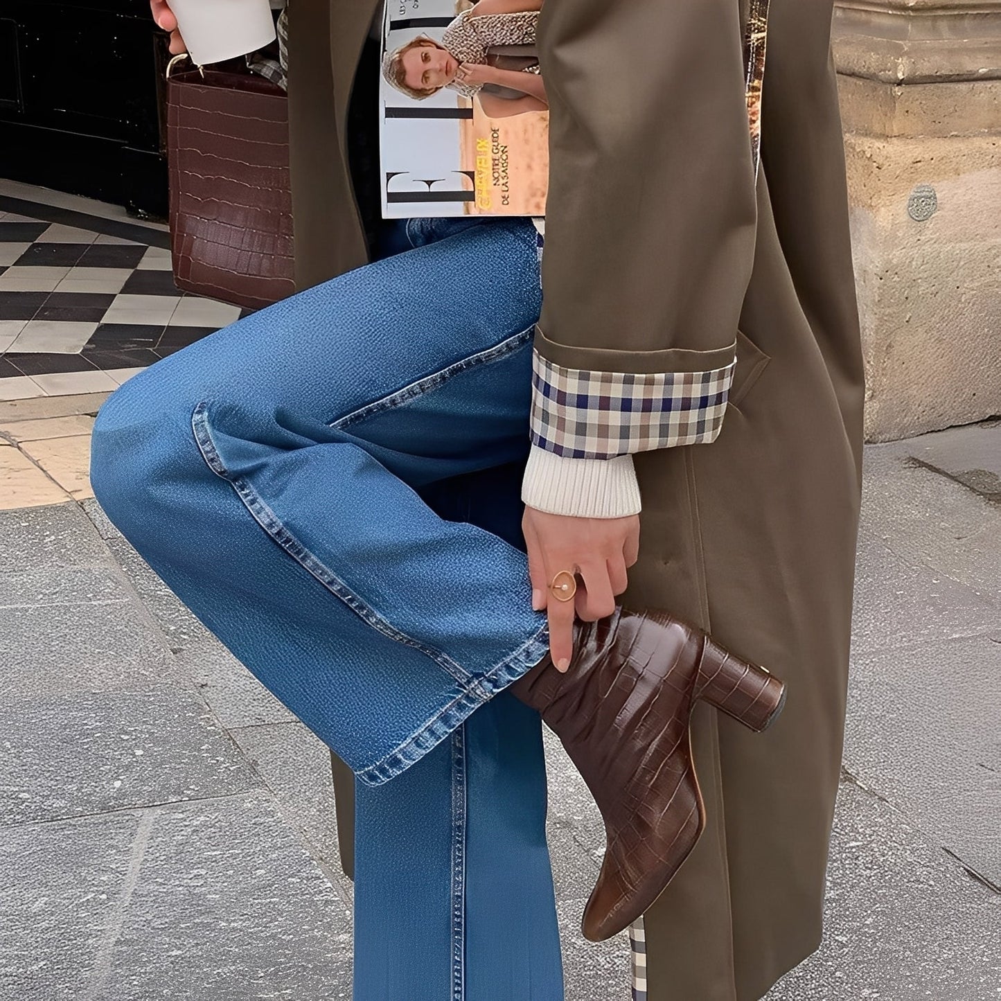 Connie - Modern long raincoat for women