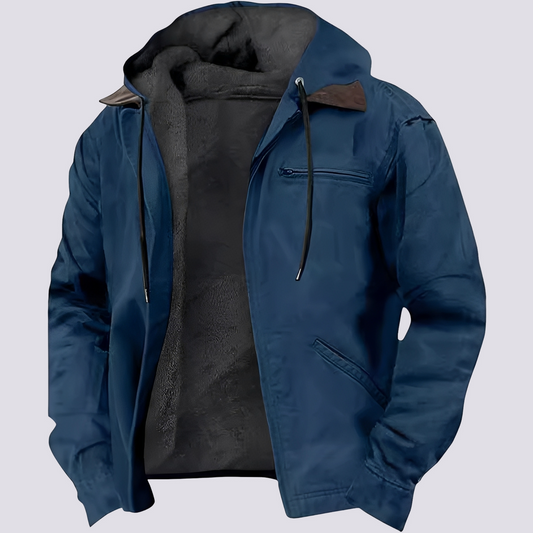 Harris - Padded coat with wide-cut hood for men