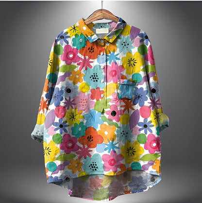 Garance - Classic long-sleeved blouse for woman