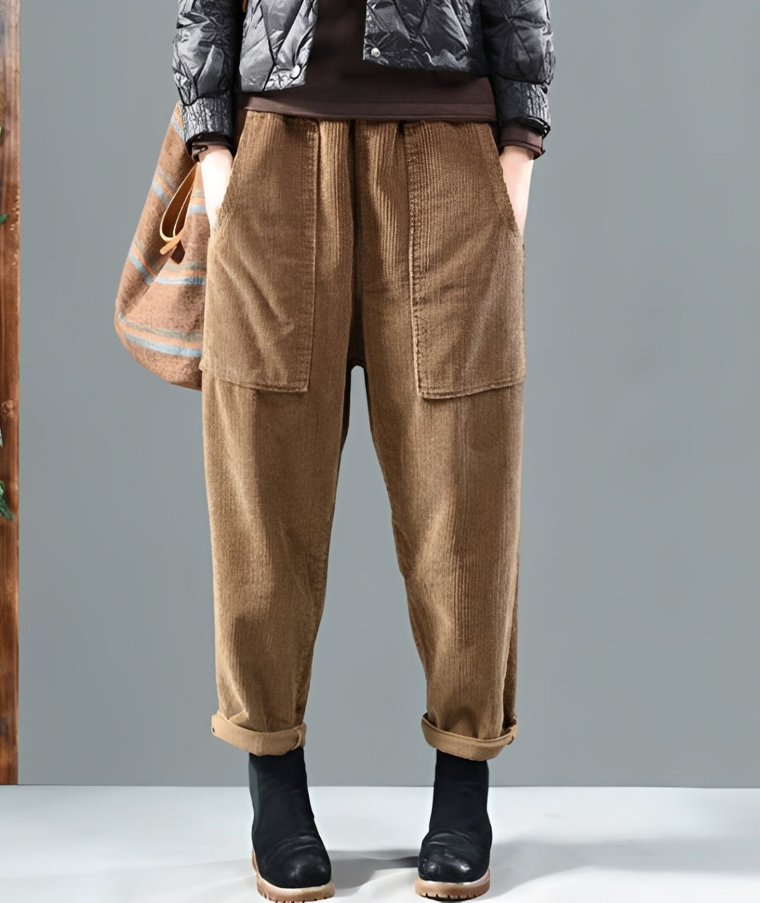 Hanna - Calça harém elegante de veludo cotelê para mulheres