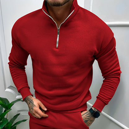 Robbie - Casual pullover with half zipper for men
