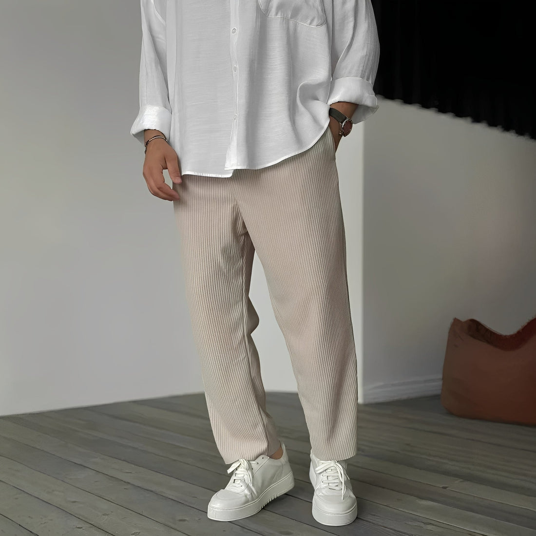 Tristan - Calça casual reta e solta para homens