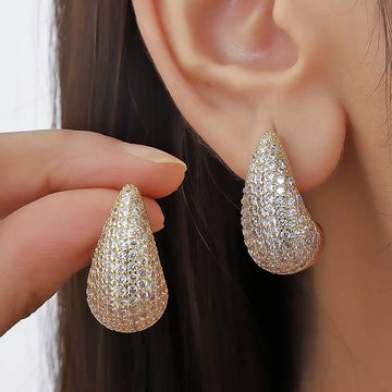 Brincos em Forma de Gota - Brinco Incrustado