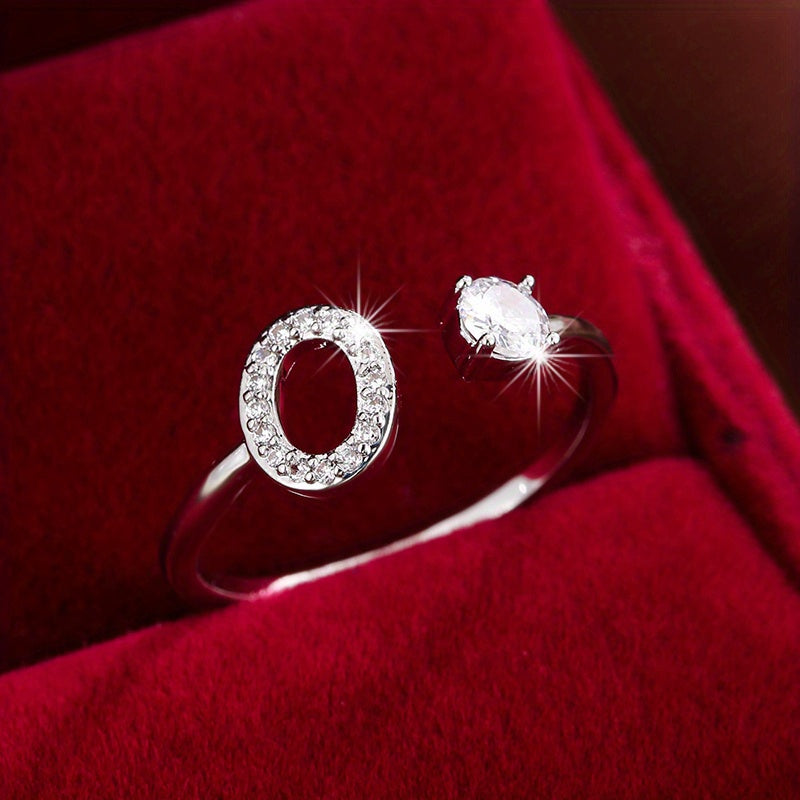 Nova – Bague aberta moderna com inicial