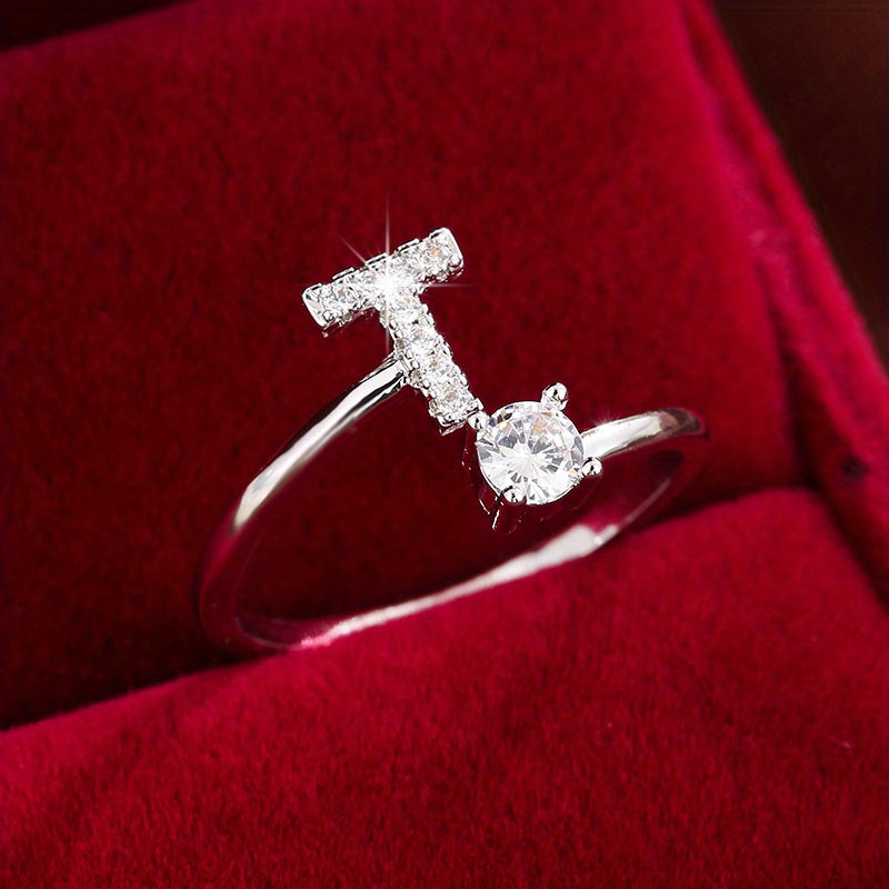 Nova – Bague aberta moderna com inicial