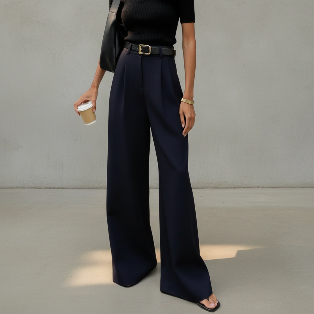 Marlene - Calça elegante de perna larga