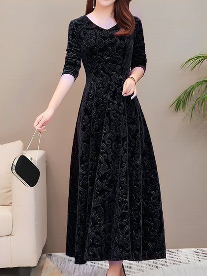 Arianna - Elegant evening gown with long sleeves for women