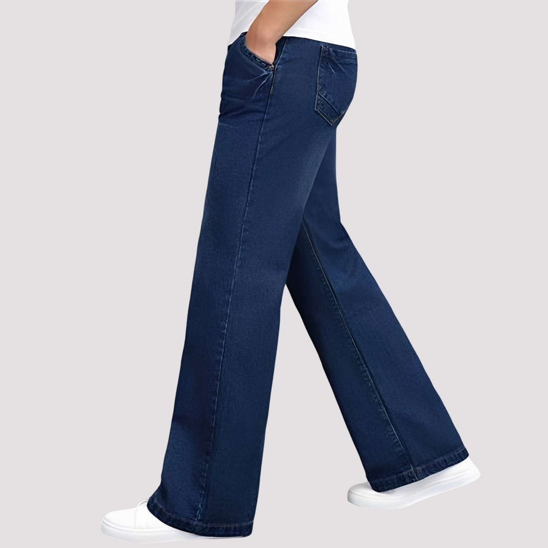 Hazel - Jeans reto com perna larga para mulheres