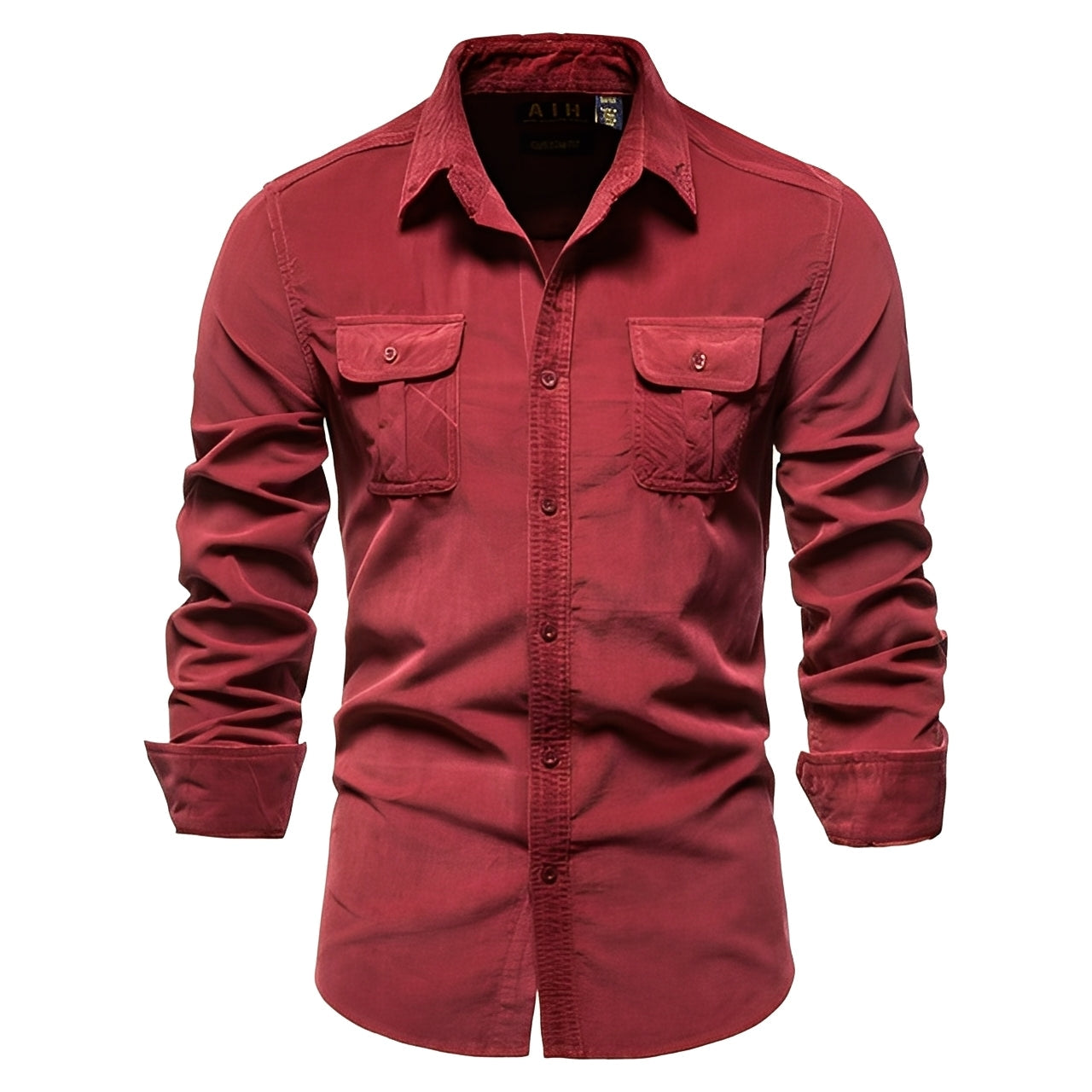 Colbert - Camisa de Manga Longa Simples para Homens