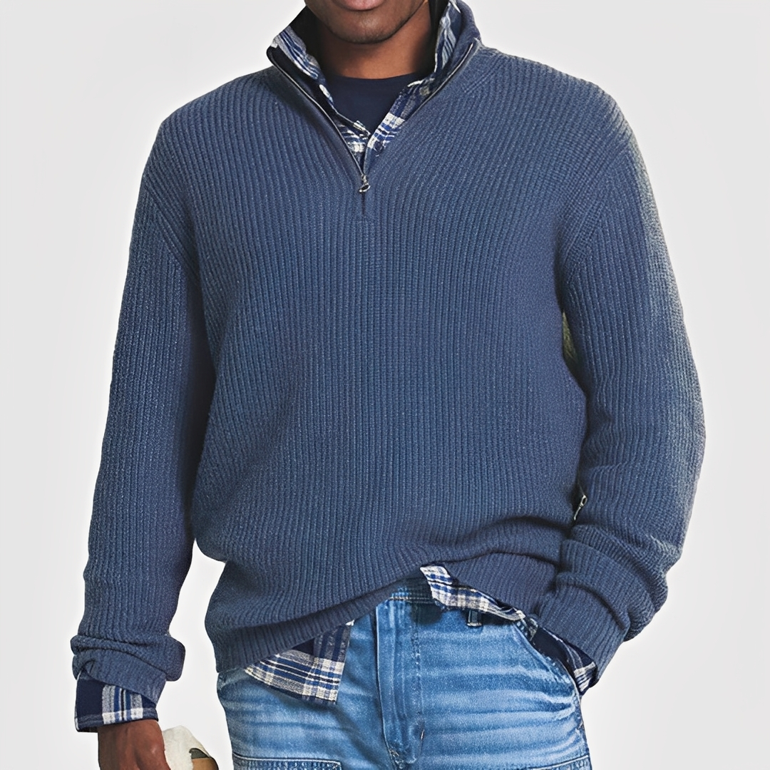 Drix - Comfortable and warm half-zip sweater for man