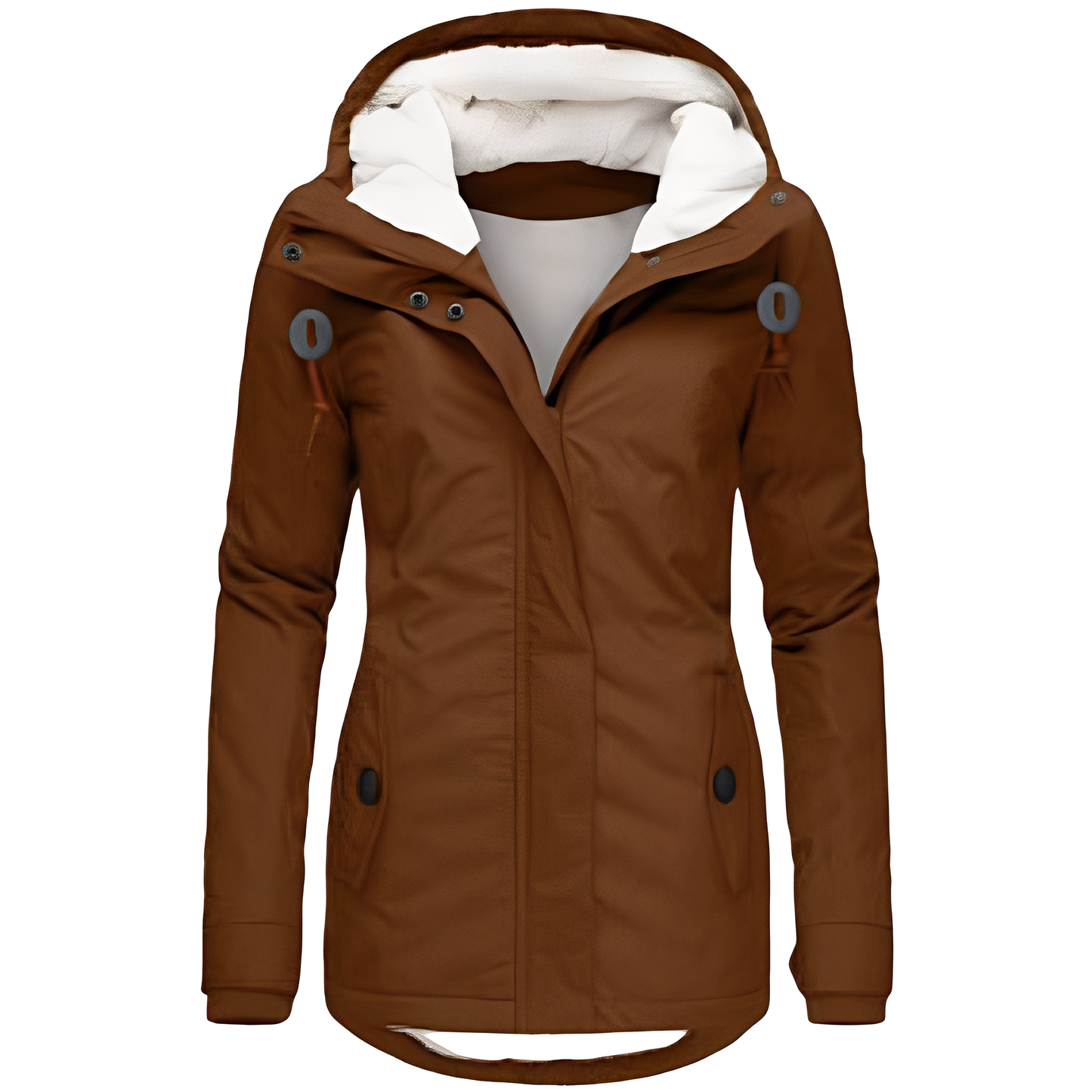 Valary - Casaco de Veludo Impermeável com Capuz para Mulheres