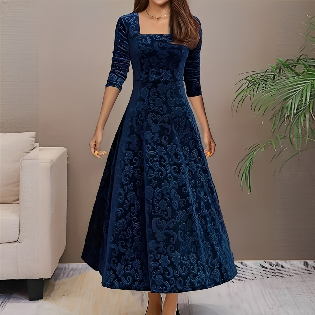 Malvina - Elegante vestido com decote quadrado para mulheres