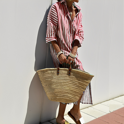 Paulette - Klassisches gestreiftes Hemdkleid für Damen