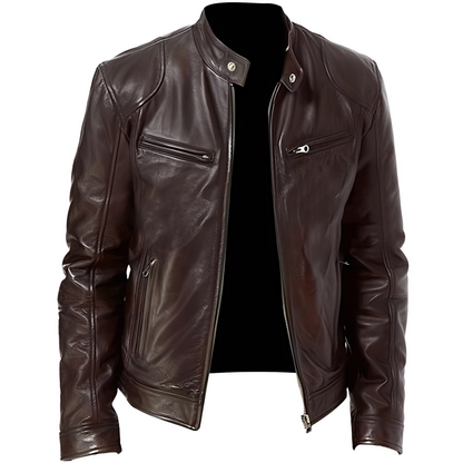 Crawford - Casual, fitted cut leather jacket for men