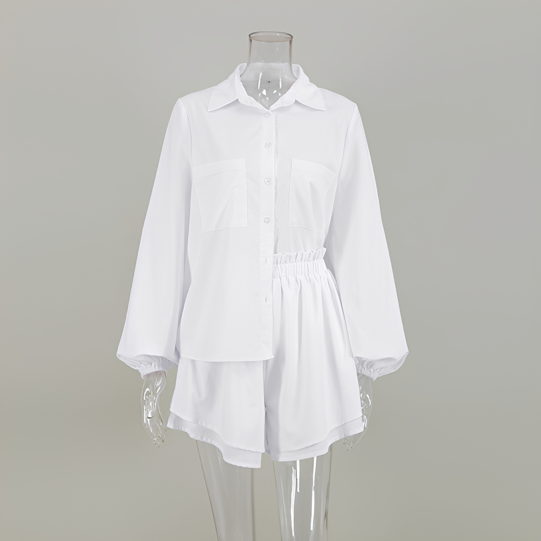 Larnie - Conjunto de top e shorts moderno
