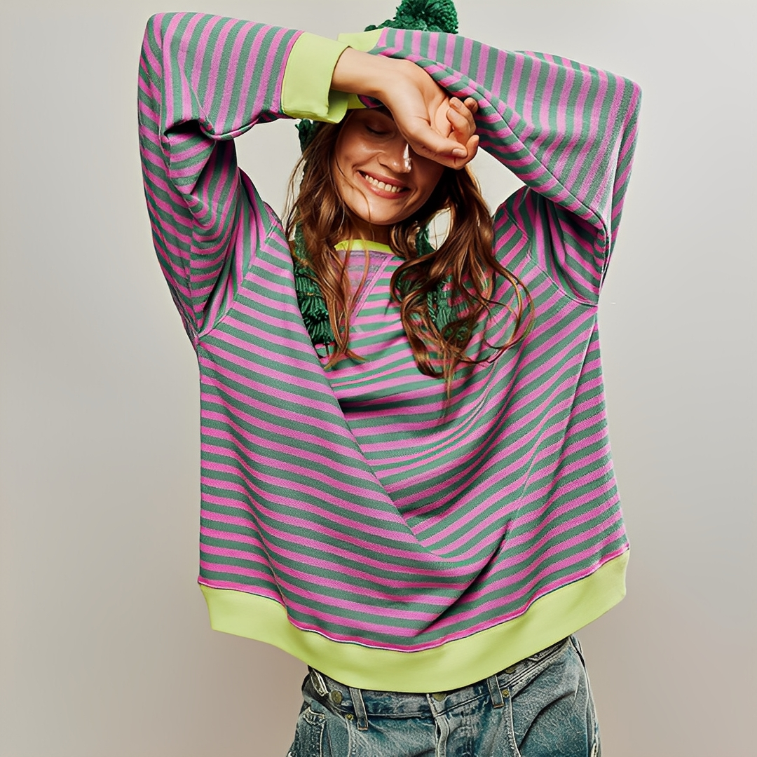 Pénélope - Camisola oversize listrada para mulher