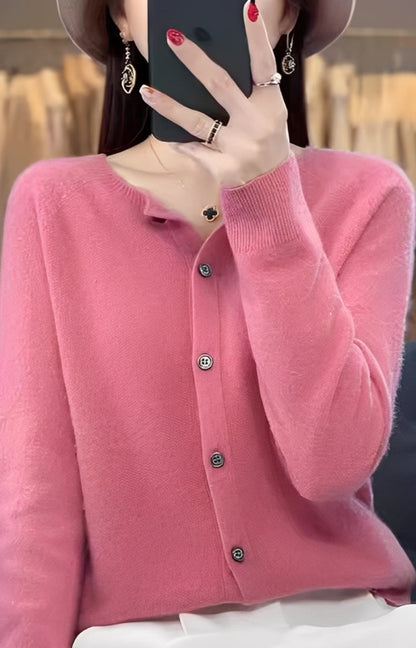 Addie - Moderna Cardigan de Lã de Caxemira para Mulheres