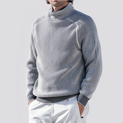 Zack - Warm Knitted Sweater with Ribbed Pattern for Men