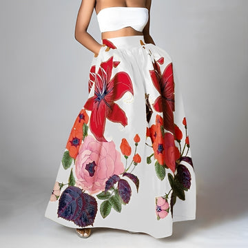 Jessica - Saia boho elegante de cintura alta para mulheres
