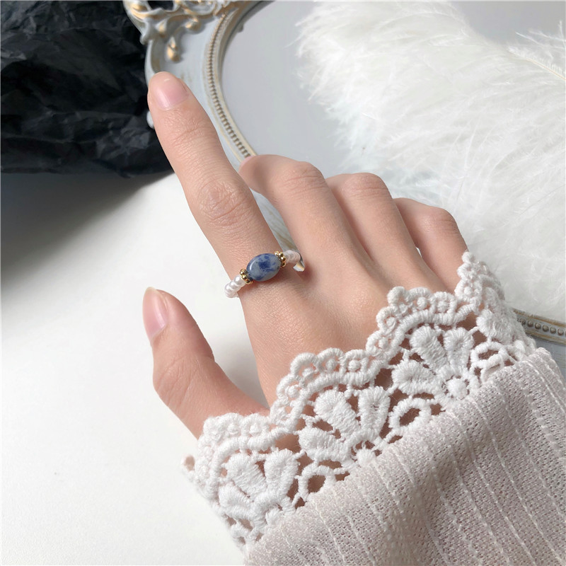 Perla de pedra - Bague em pérolas vintage