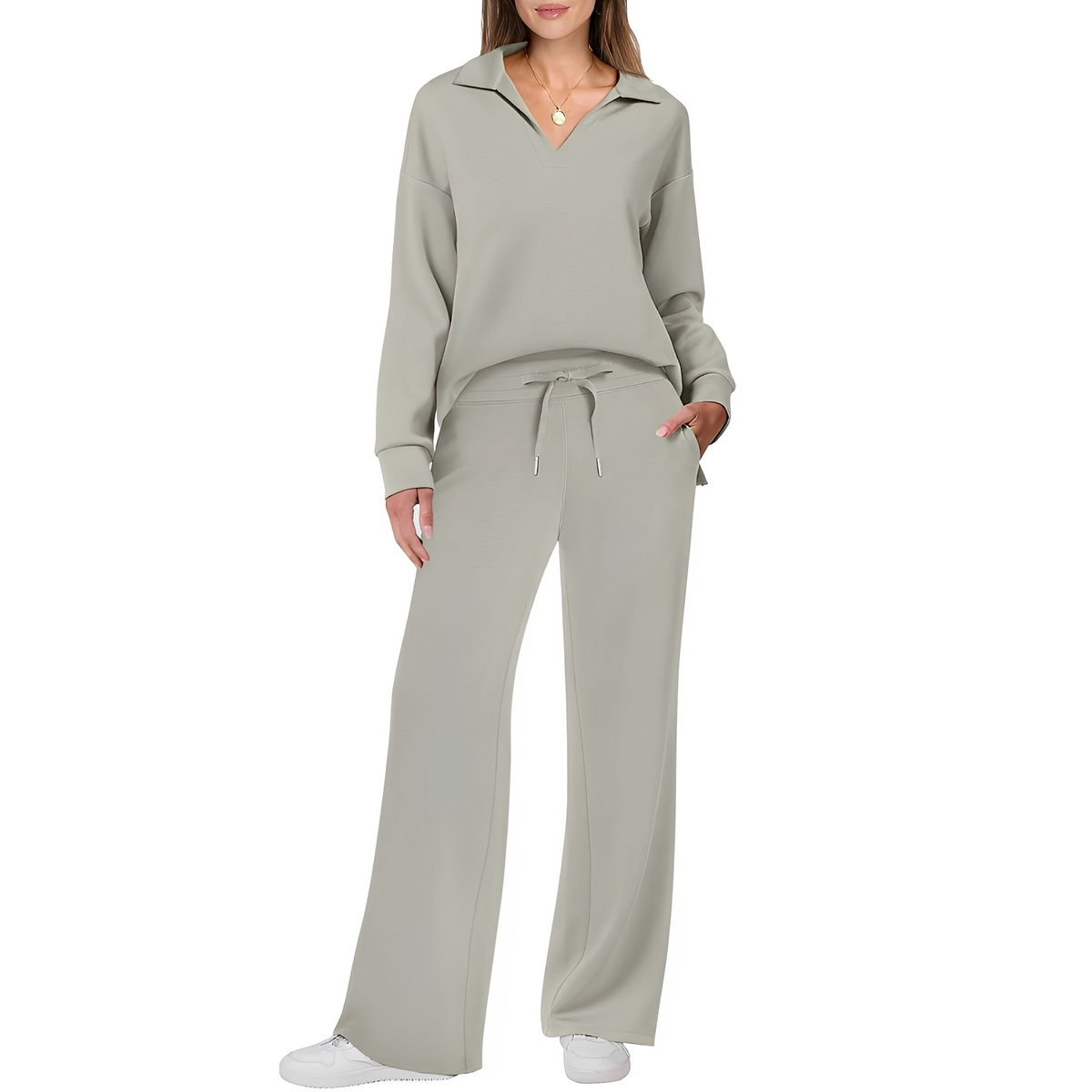 Justina - Conjunto Casual de Suéter e Calças para Mulheres