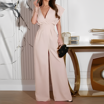 Christelie - Macacão elegante com gola em V para mulheres