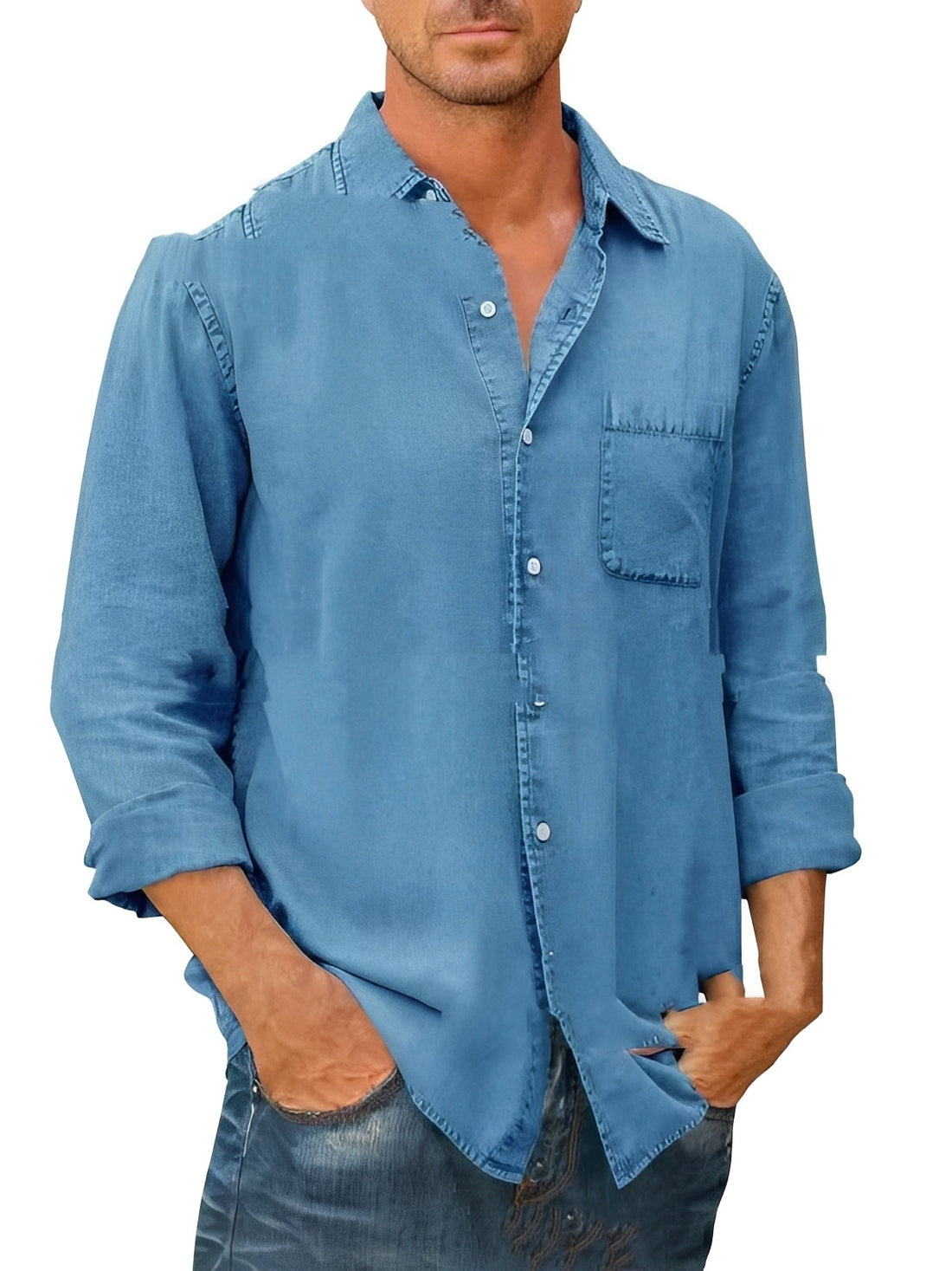 Alfie - Camisa Lavada de Manga Longa