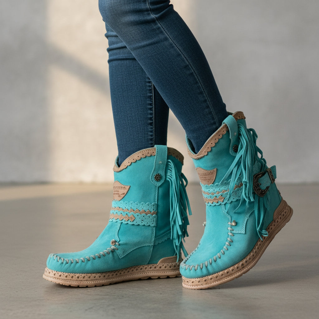 Brianna - Botas Boho Estilosas de Tornozelo