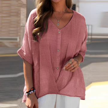 Blusa Feminina Casual Solta – Blusa Leve e Arejada para Dia a Dia, Férias & Verão