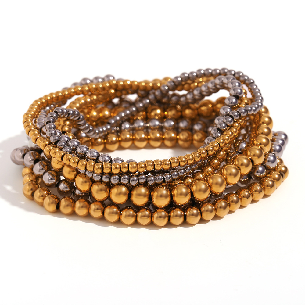 Crea - Bracelete de moda empilhável metálico dourado (4mm)