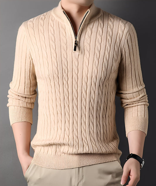 Damian - Contemporary Knitted Sweater with Closure for Men
